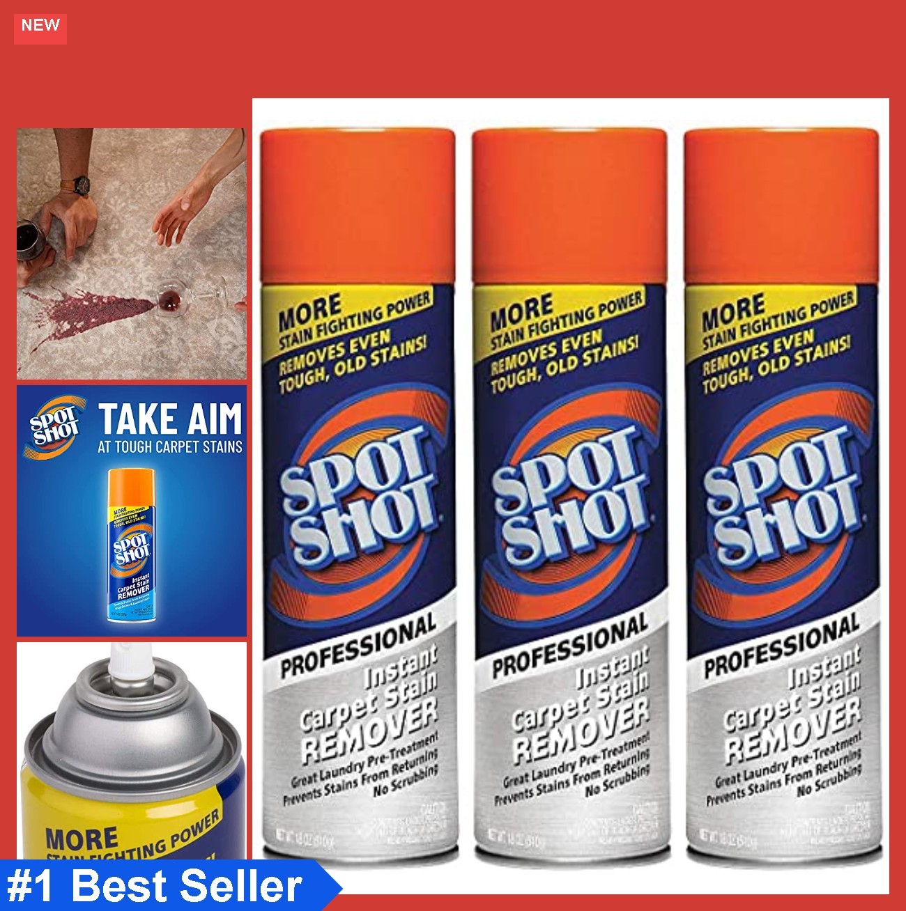 Carpet Stain Remover Foaming Spray 54 Ounce Professional Strength Odor