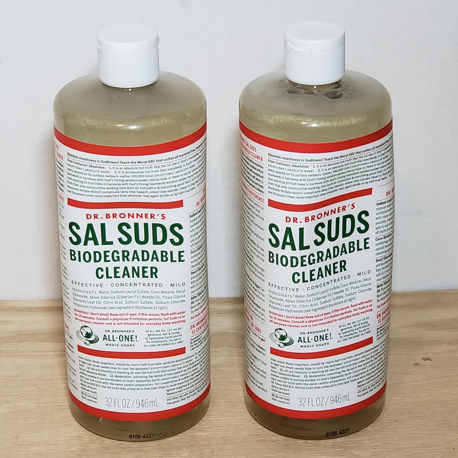 Dr.Bronner’s – Sal Suds Biodegradable Cleaner (32oz) 2 Pack Brand New Free Ship