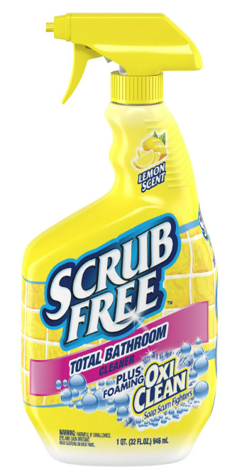 Scrub Free Total Bathroom Cleaner with OxiClean, Lemon Scent, 32 fl oz