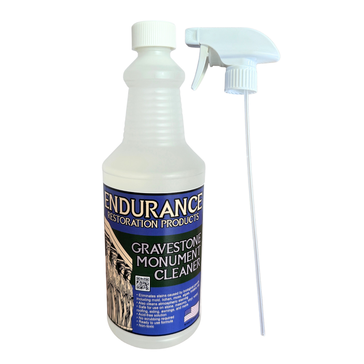Endurance Gravestone & Monument Cleaner – 1 Gallon + 1 Quart Sprayer