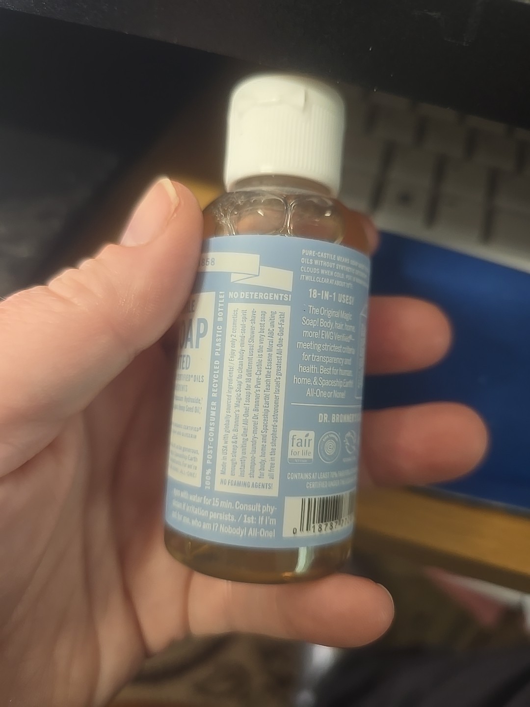 Dr. Bronner’s – Pure-Castile Liquid Soap, Baby Unscented, Travel Size, 2 Fl Oz