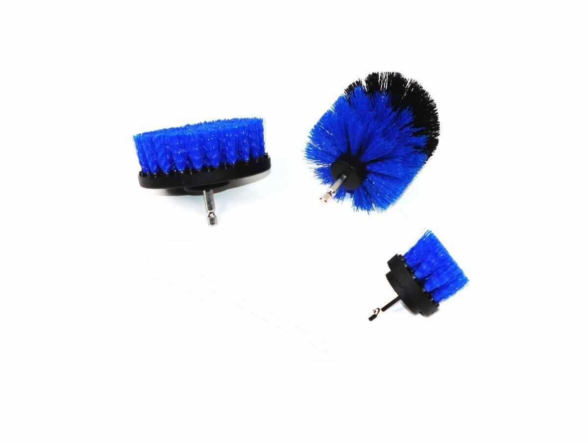 Blue Bristle Medium Stiffness Drill Brush Set 3 pack – Ships from USA