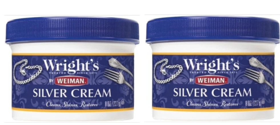 2x Wright’s Silver Cleaner and Polish Cream – 8 oz – Ammonia Free – Gently clean