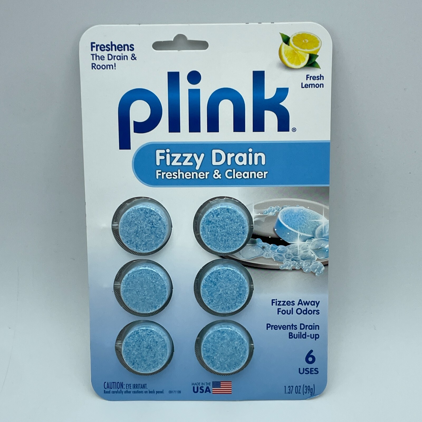 PLINK Fizzy Drain Cleaner Freshener Lemon Tablets 3 Pack 18 Uses USA NEW