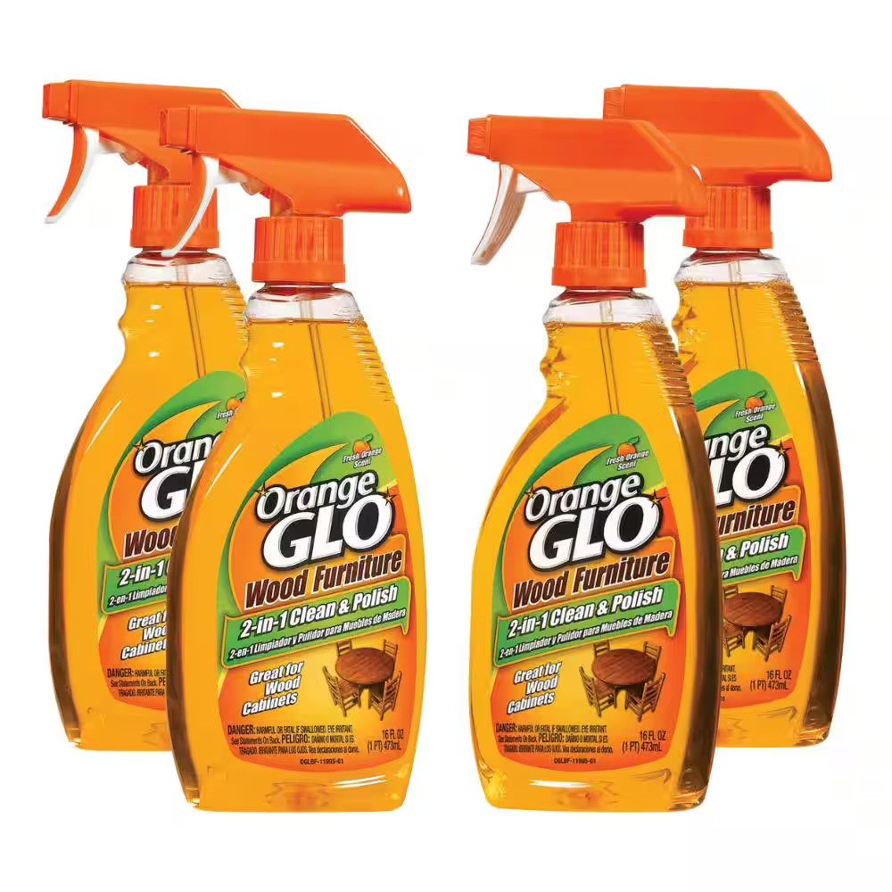 Orange Glo Orange Oil Wood Furniture 2-in-1 Clean & Polish Spray 16 oz Pack of 4