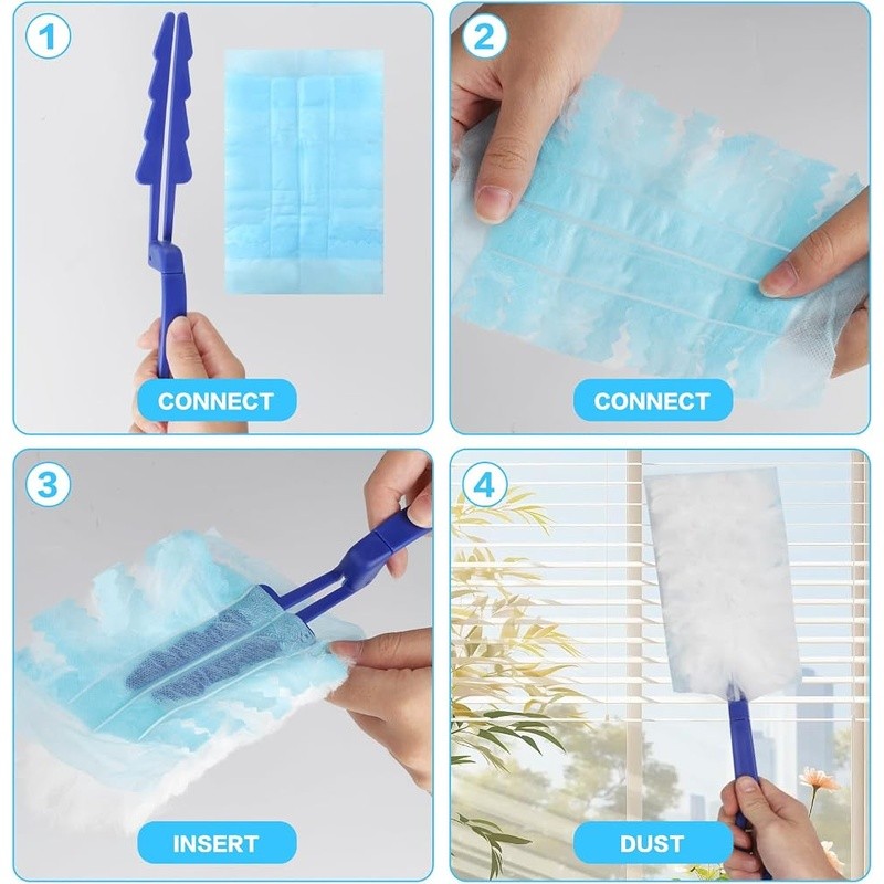 Duster Refill Disposable Home Office Cleaning W/ Ergonomic Handle 20 Pack New