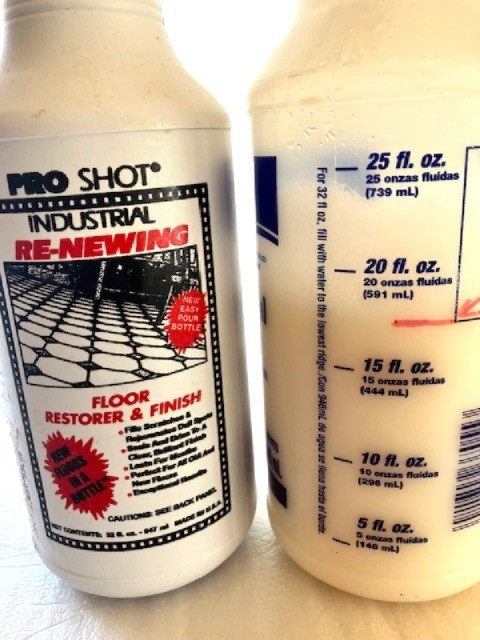 Pro Shot Industrial Re-Newing Floor Restorer & Finish, Two Bottles = 49.5 Oz.