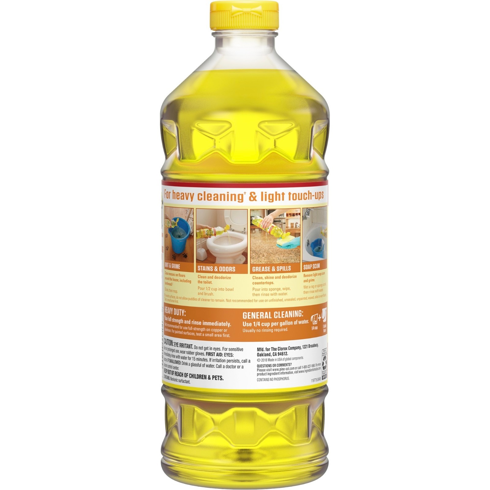 1 PK: Pine-Sol Multiple Surface Cleaner 4X Cleaning Action, Lemon Scent – 48 Oz.