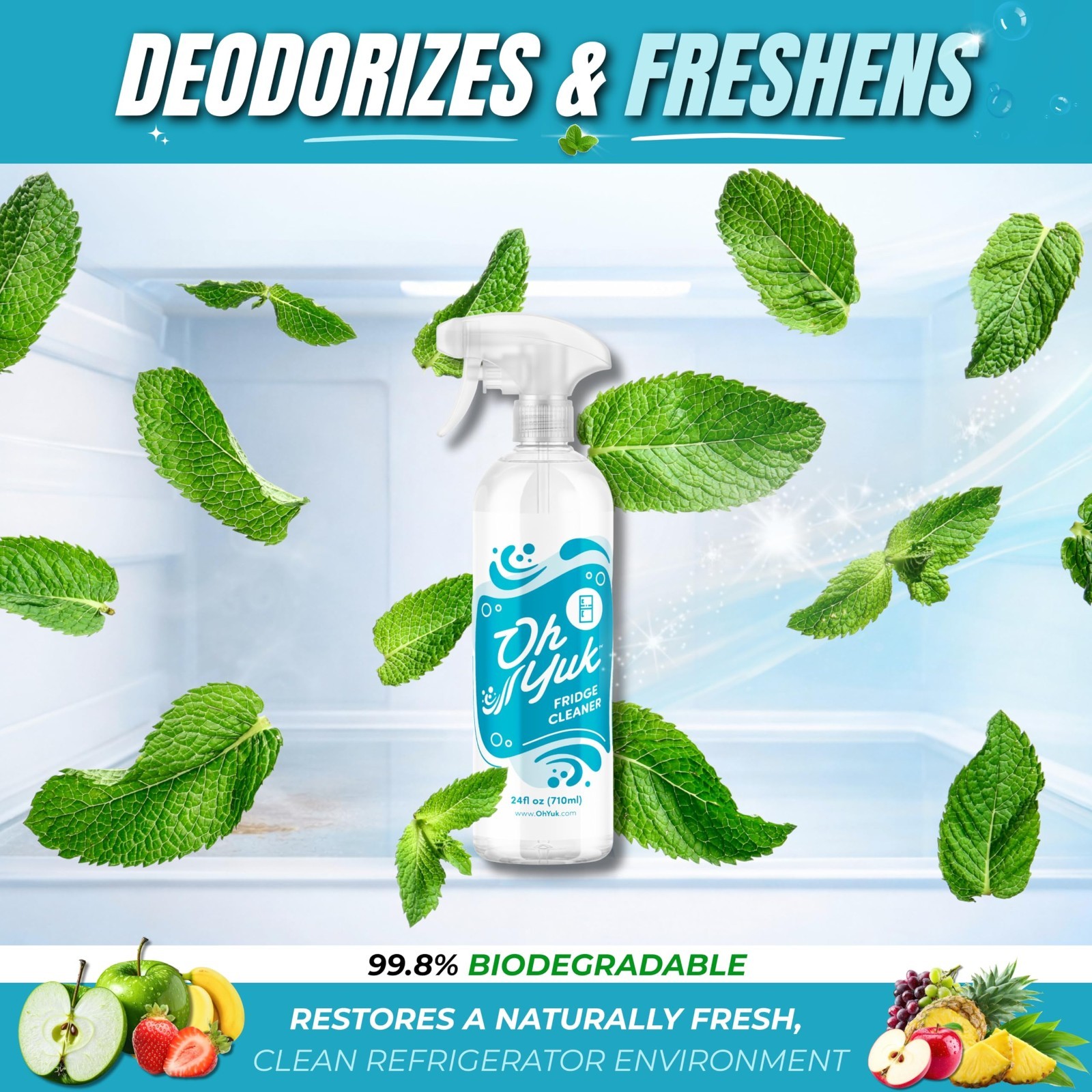 Fridge Cleaner Spray – Biodegradable, Vegan & Cruelty-Free | Spotless Food-Safe