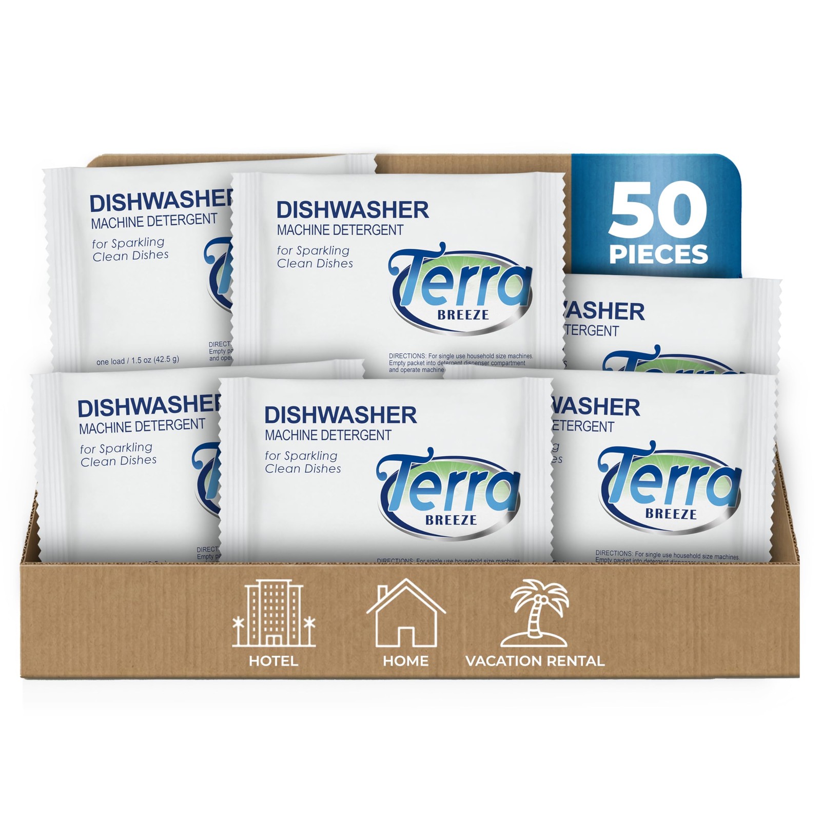 Automatic Dishwasher Detergent ,1.5 oz. Individually Wrapped Packets (50 packs)
