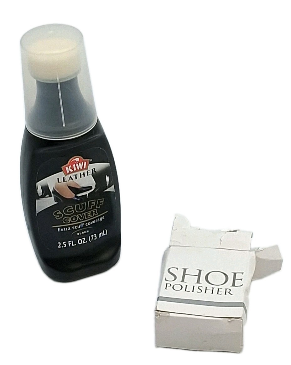 KIWI Black Leather Dye 75ml Water Resistant Color Restorer With Polisher {45}
