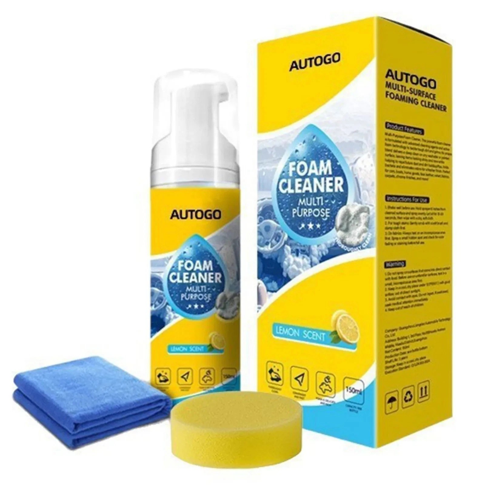 4-in-1 Multi-Enzyme Foam Cleaner, Deep Cleaning Spray for Car Kitchen Bathroom