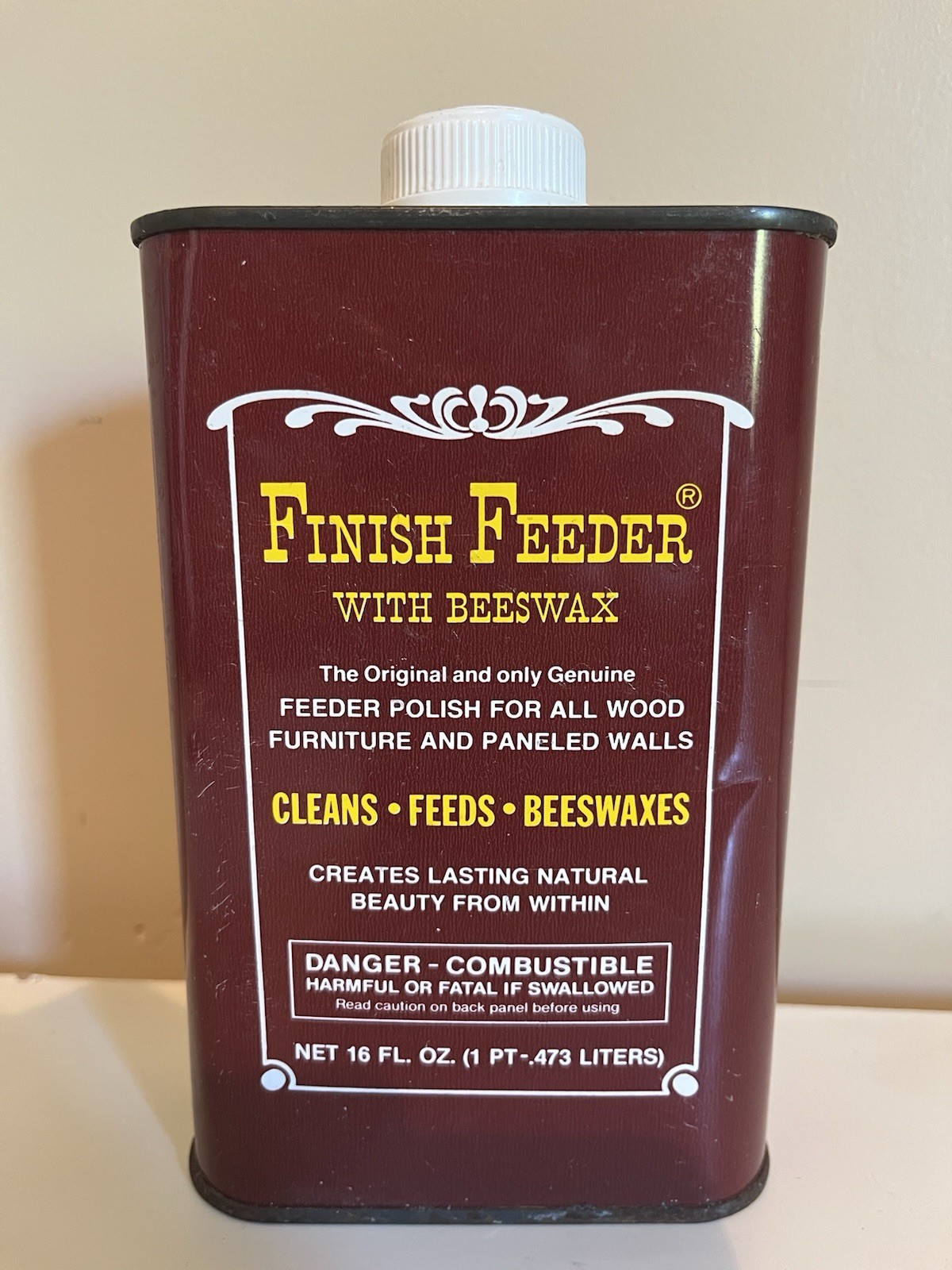Finish Feeder With Beeswax 16 Fl. Oz. Wood Polish For Furniture 90 % FULL