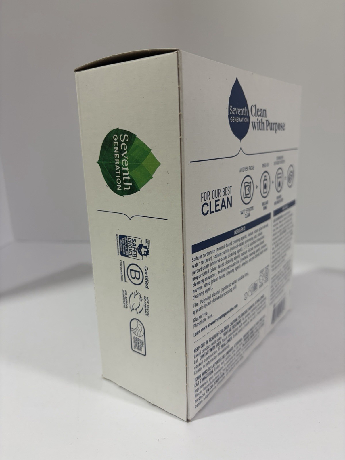 Seventh Generation Dishwasher Detergent Packs, Free & Clear 45 Pk 23.8oz/675 g