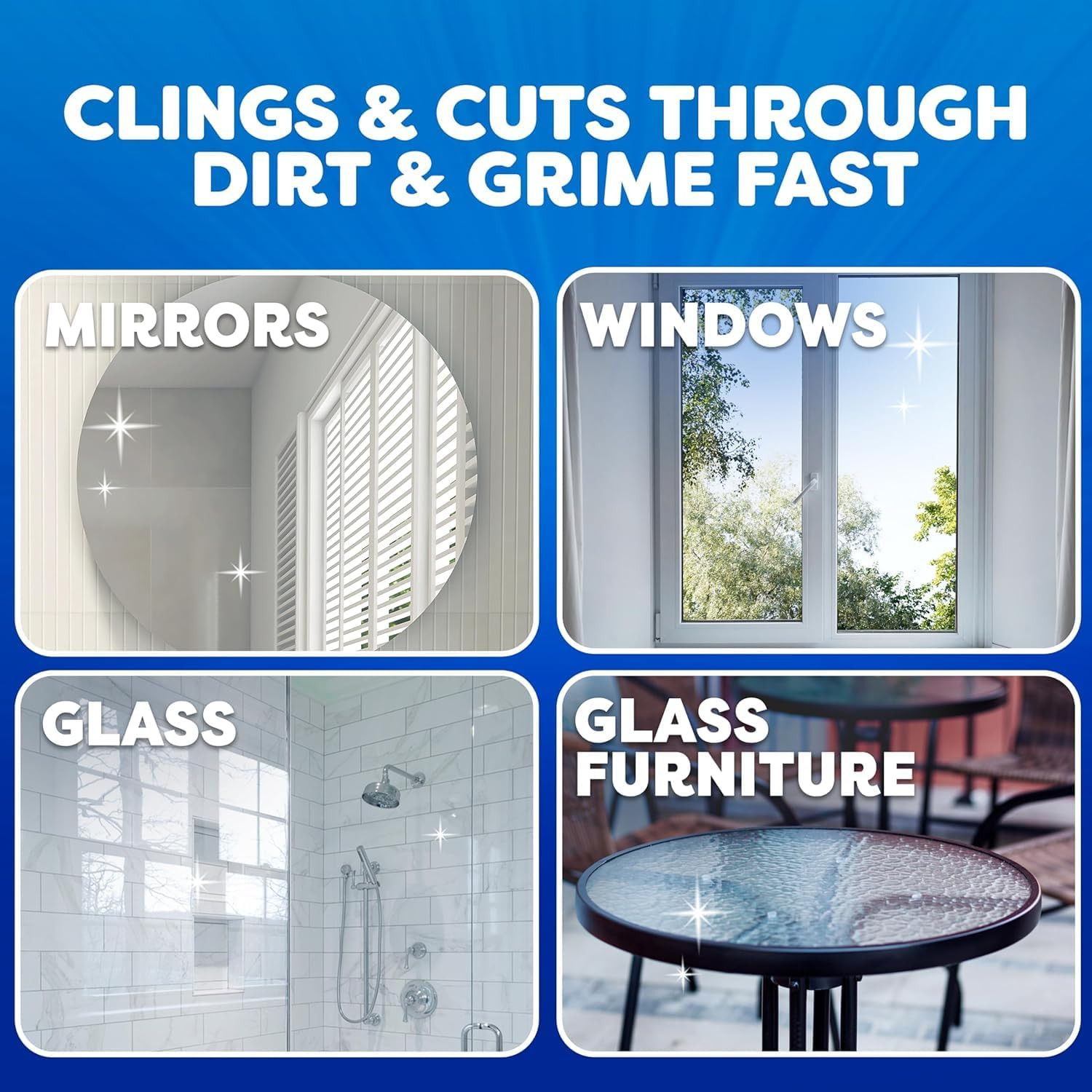 Windex Fast Shine Foam Glass Cleaner, No-Drip Windows, Doors, Mirrors & Countert