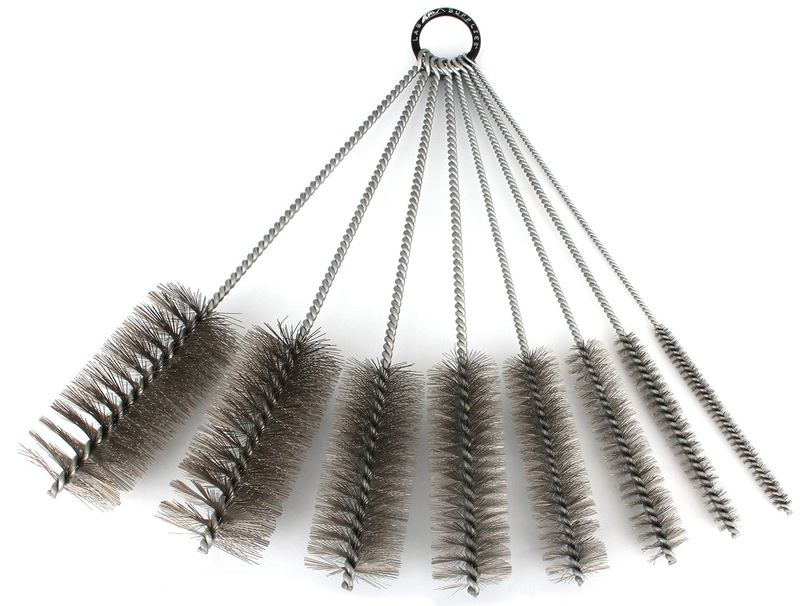 12 Inch Pipe Cleaning Brush Set with Stainless Steel Bristles, 8 Piece Variet…