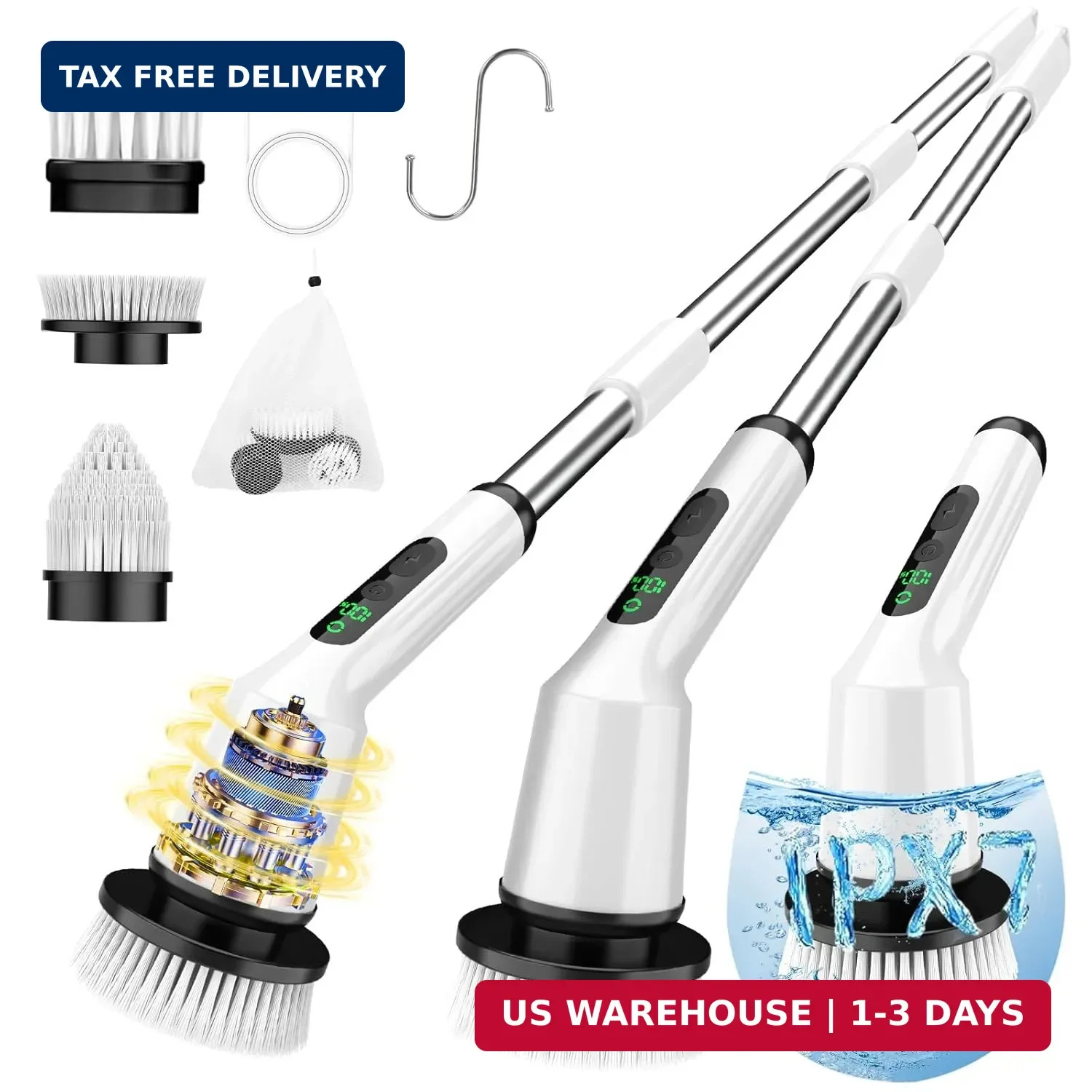 Electric Spin Scrubber for Cleaning Bathroom, Shower Scrubber Cordless Cleaning