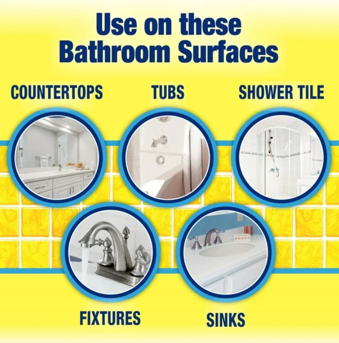 Scrub Free Total Bathroom Cleaner with OxiClean, Lemon Scent, 32 fl oz