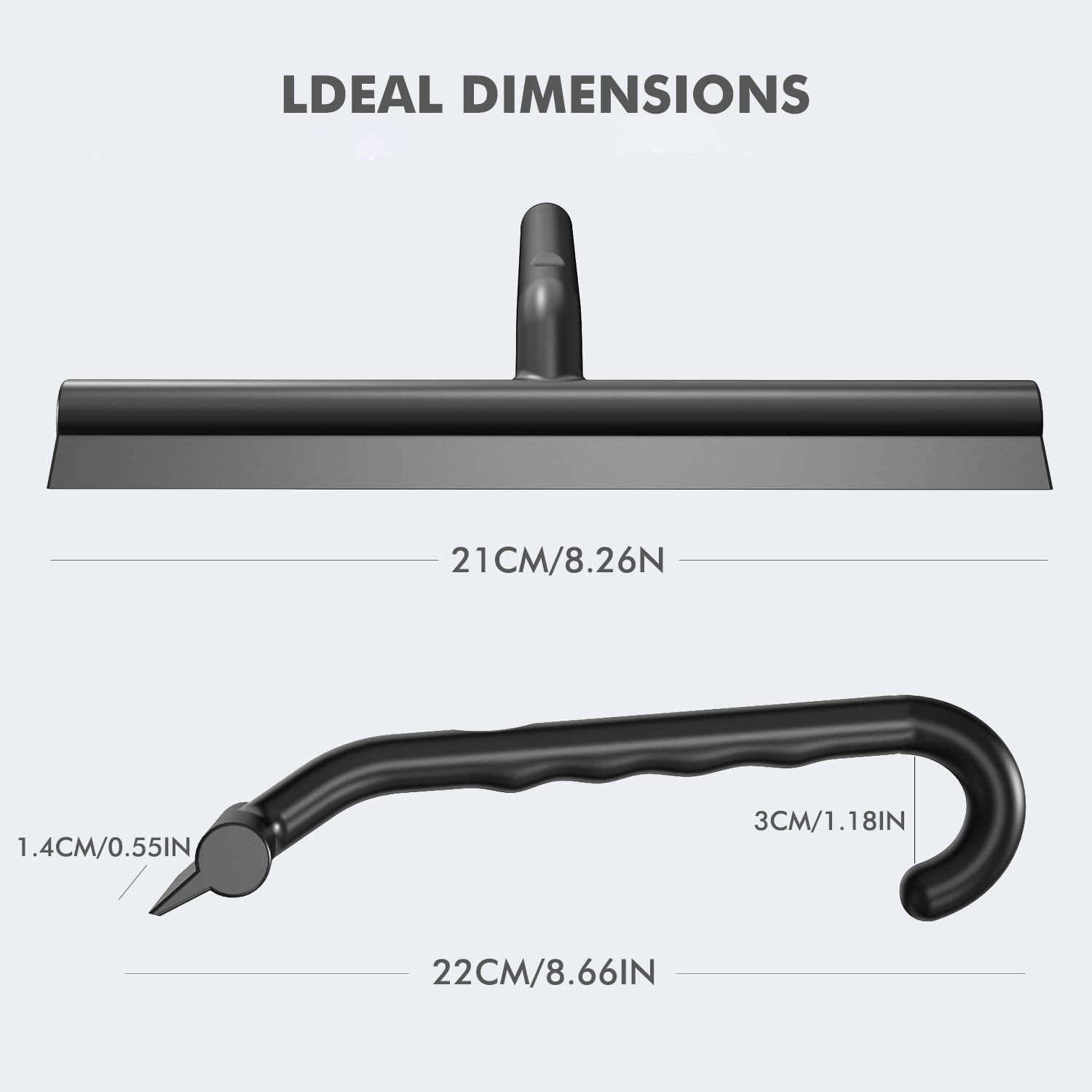 All-in-One Silicone Shower Squeegee with Built-in Large Hook, 145° Ergonomic