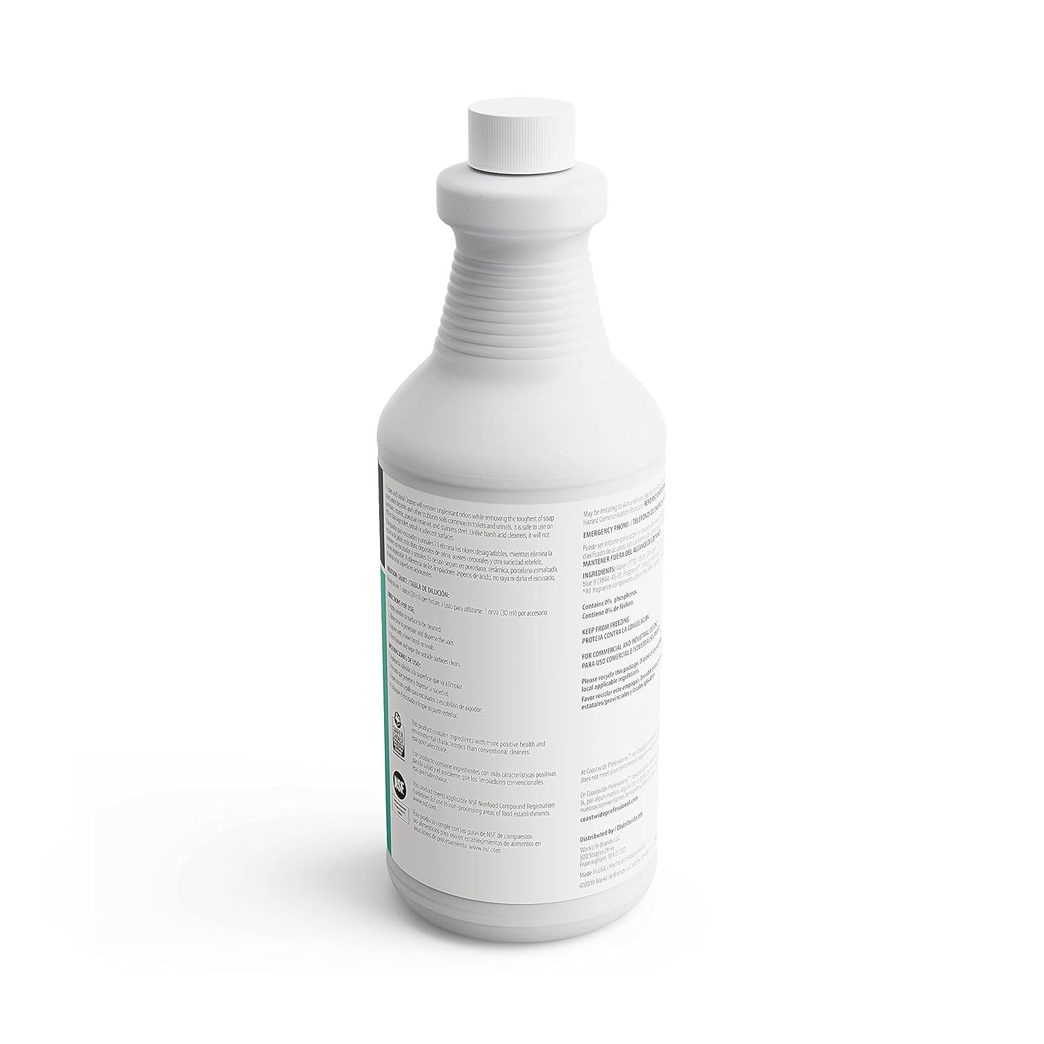 2 Coastwide Professional Multi-Purpose Washroom Toilet/Urinal Cleaner 1 Qt 946mL