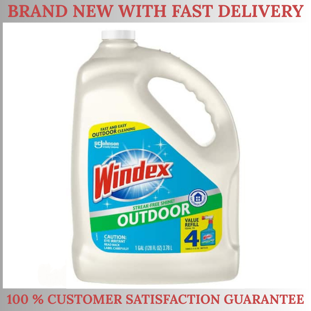 Windex 128 fl oz Outdoor Glass Cleaner Refill – Pack of 1 or 2