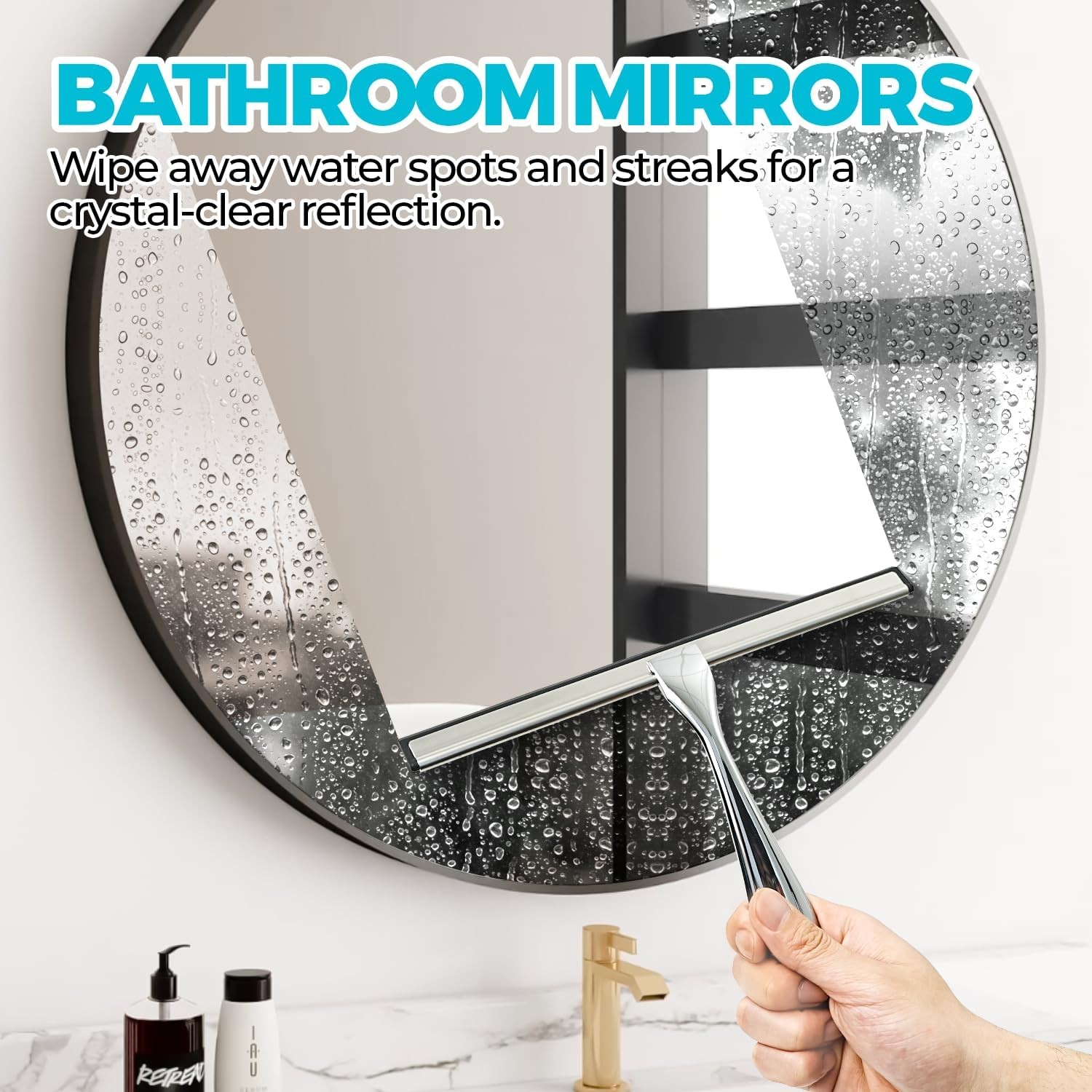 12-Inch All-Purpose Shower Squeegee for Shower Doors, Tile Shower Walls, Bathroo