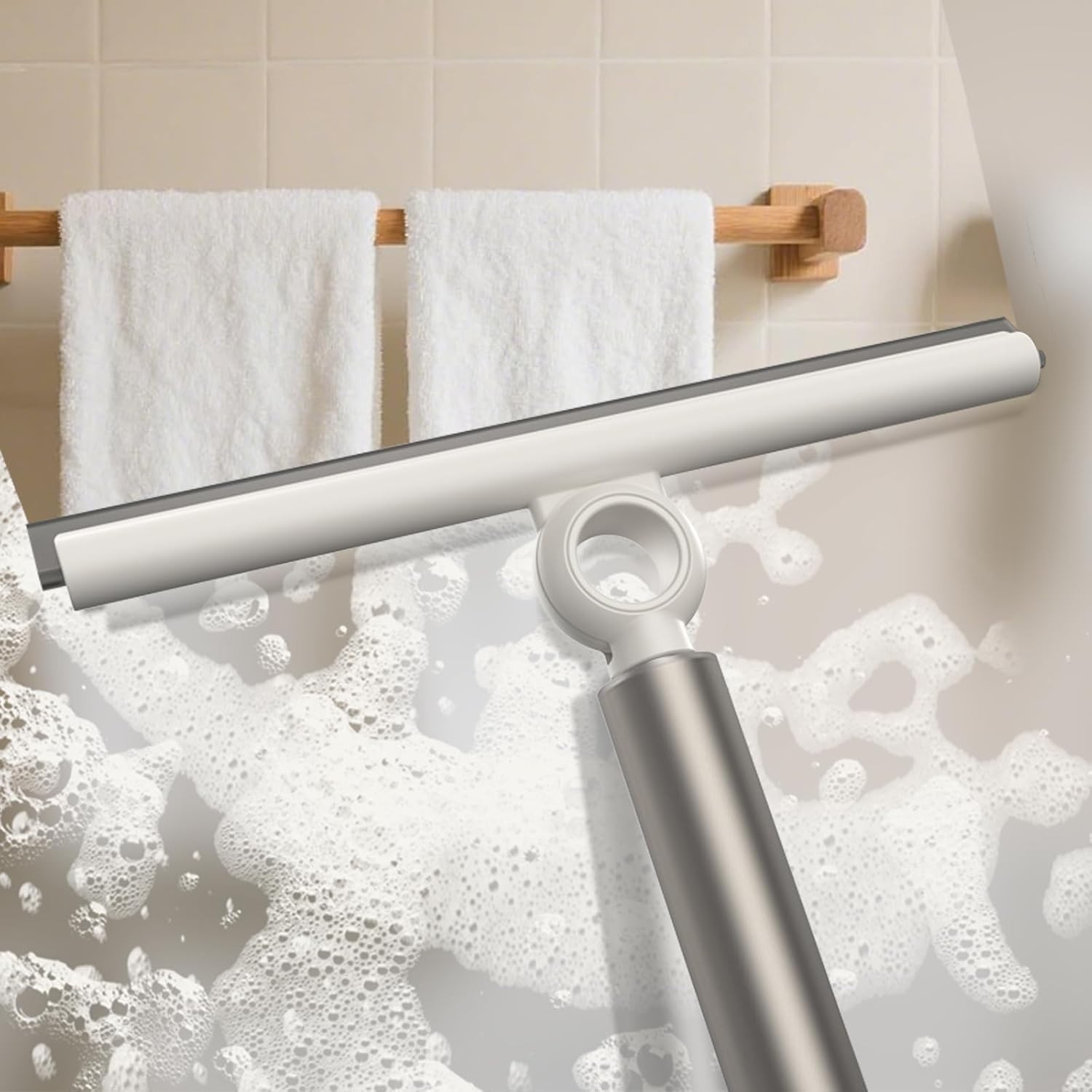 Extendable Shower Squeegee 10in Silicone Blade Glass Cleaner