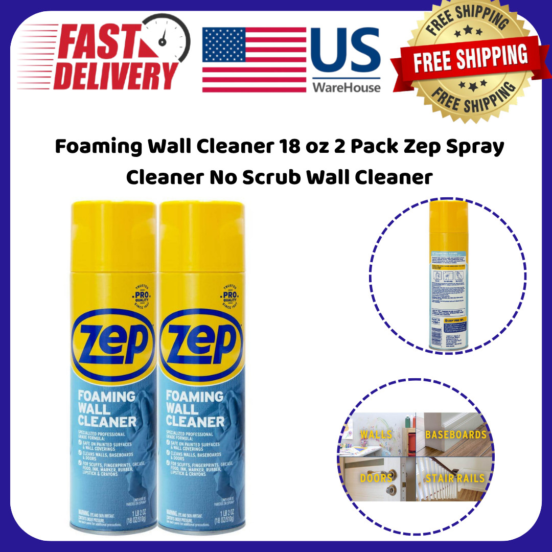 Foaming Wall Cleaner 18 oz 2 Pack Zep Spray Cleaner No Scrub Wall Cleaner