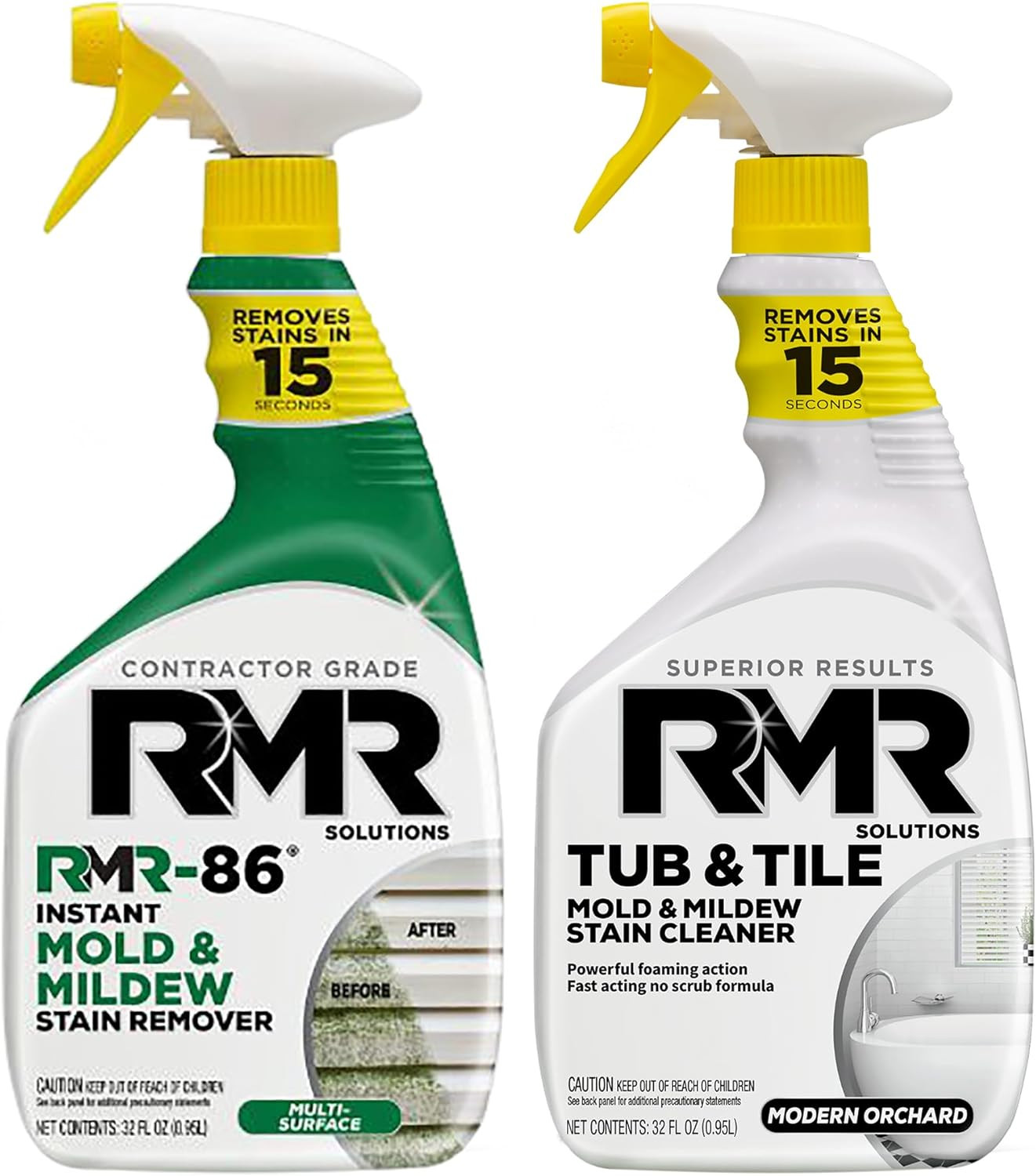 RMR Mold Stain Eraser Max Pack – No-Scrub Tub & Tile Cleaner + Instant Mold &…