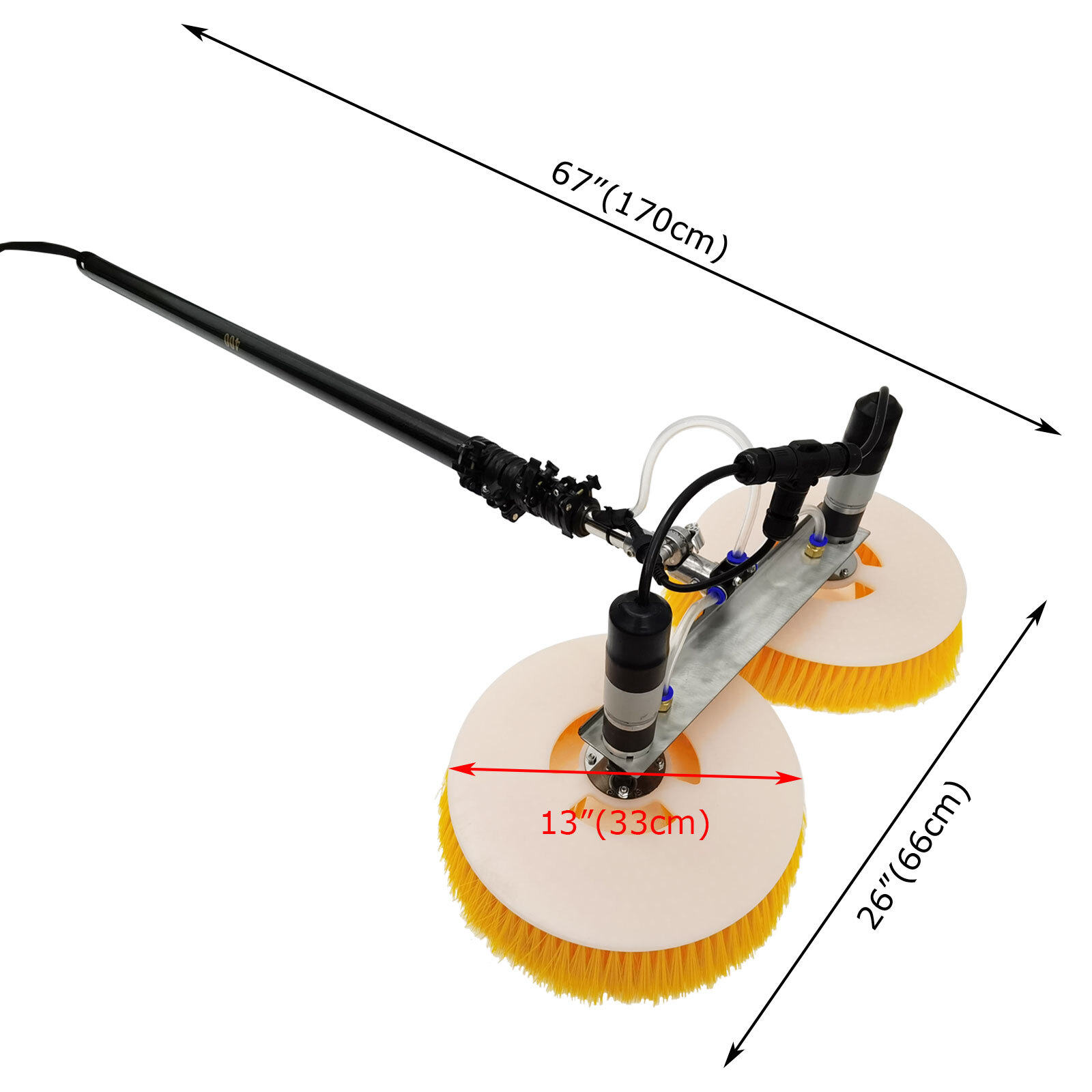 Electric Double Head Solar Photovoltaic Panel Cleaner Scrubbing Machine 110V