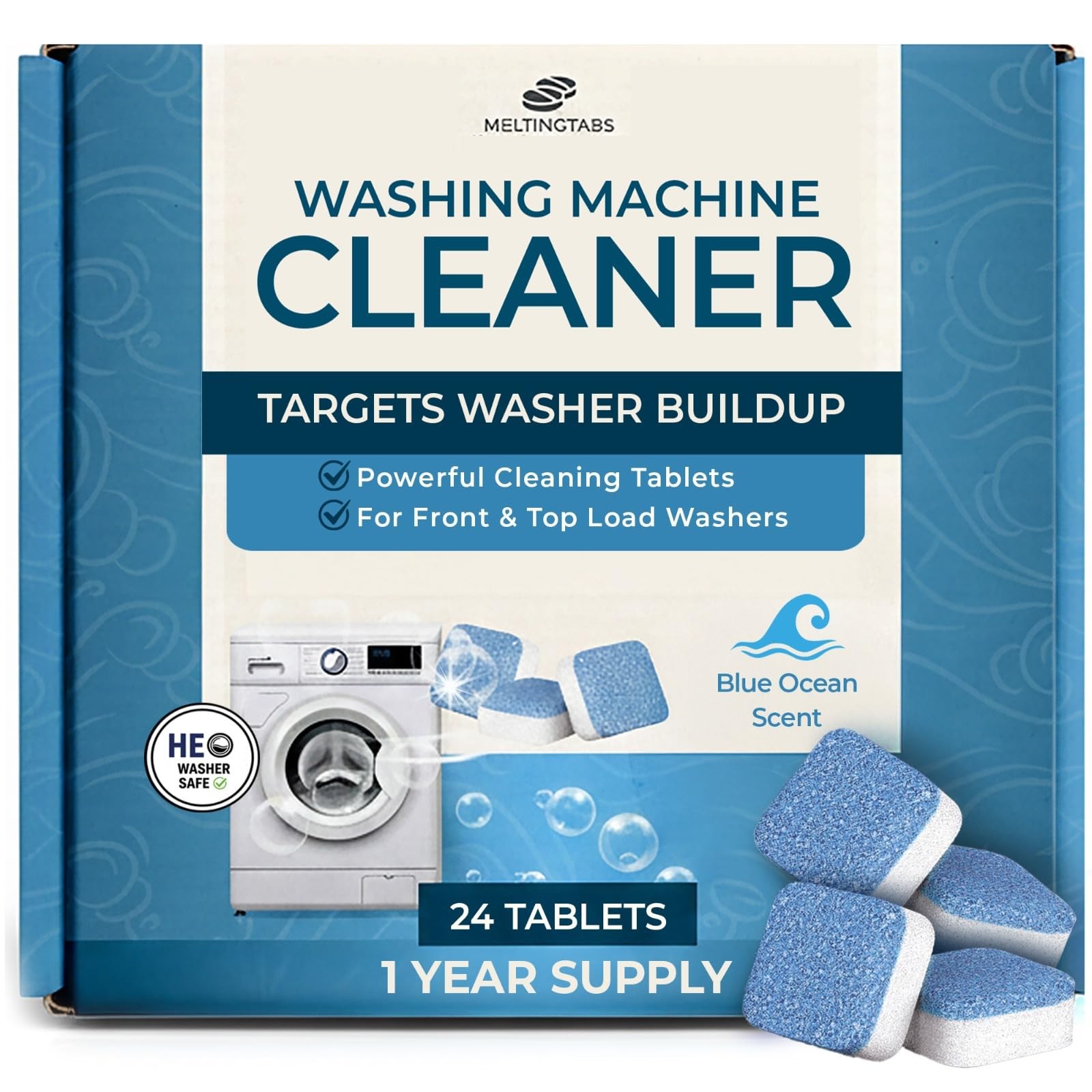 Washing Machine Cleaner Tablets – Deep Clean Washer Descale, Laundry Tub Clea…