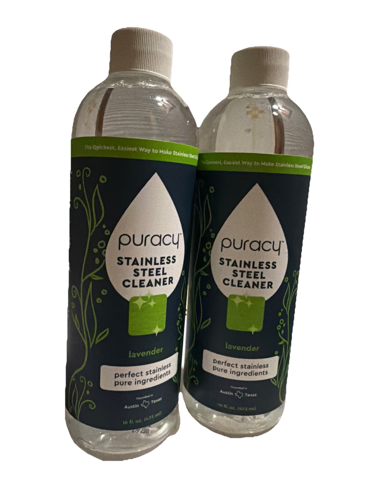 PURACY 🇺🇸 Natural Stainless Steel Cleaner 2- 16fl.oz Lavender Scent