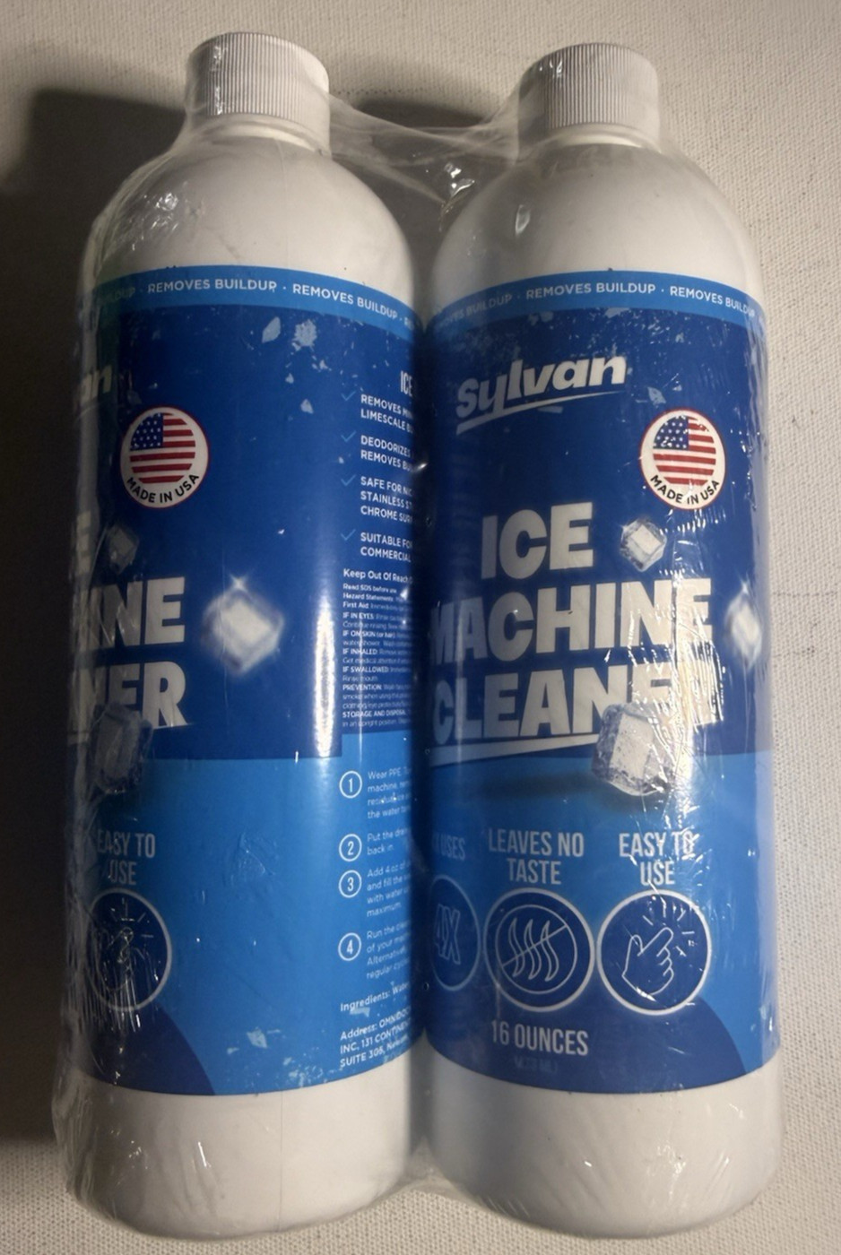 Sylvan Ice Machine Cleaner and Descaler | 32 Oz (8 Uses) | Free Cloth