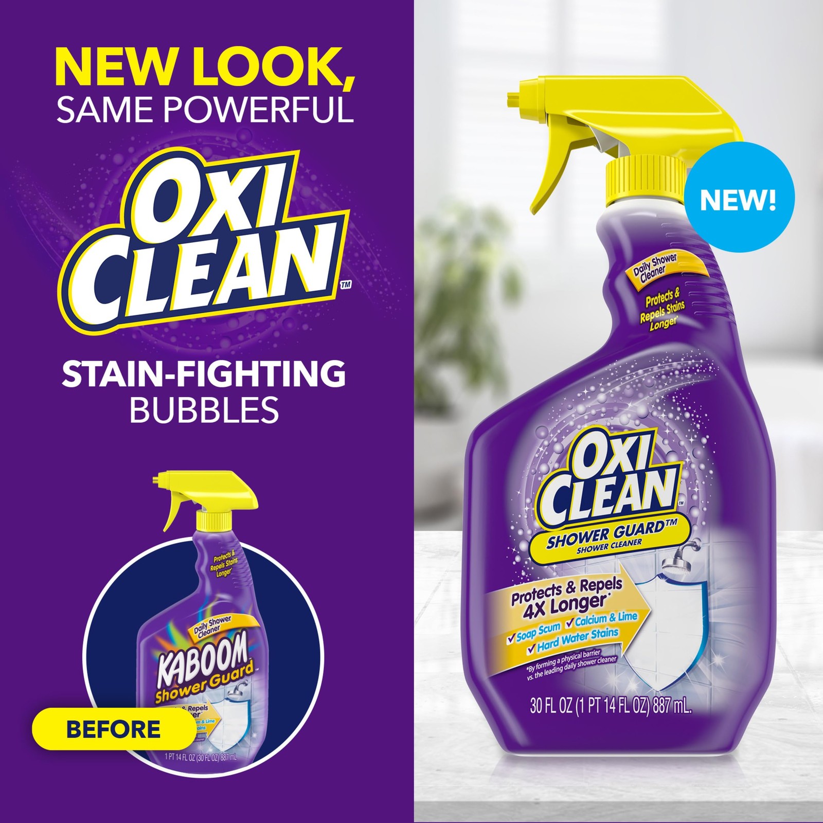 OxiClean Shower Guard Daily Cleaner, 30 oz., Protects & Repels Stains