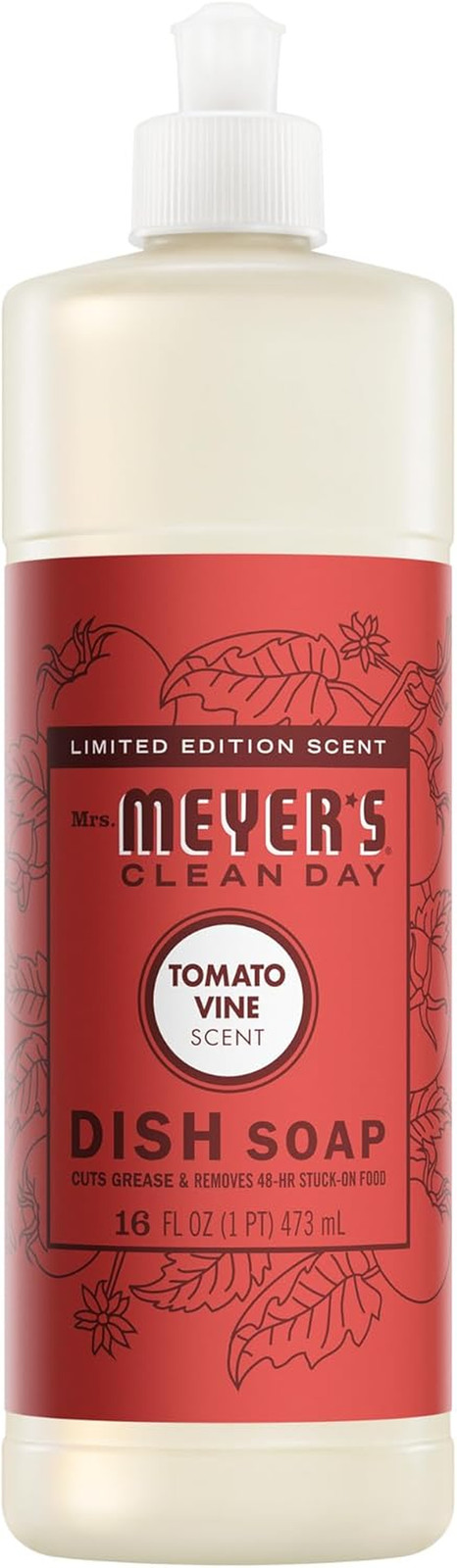 Mrs Meyers Liquid Dish Soap Tomato Vine Scent Limited Edition 16 oz Single