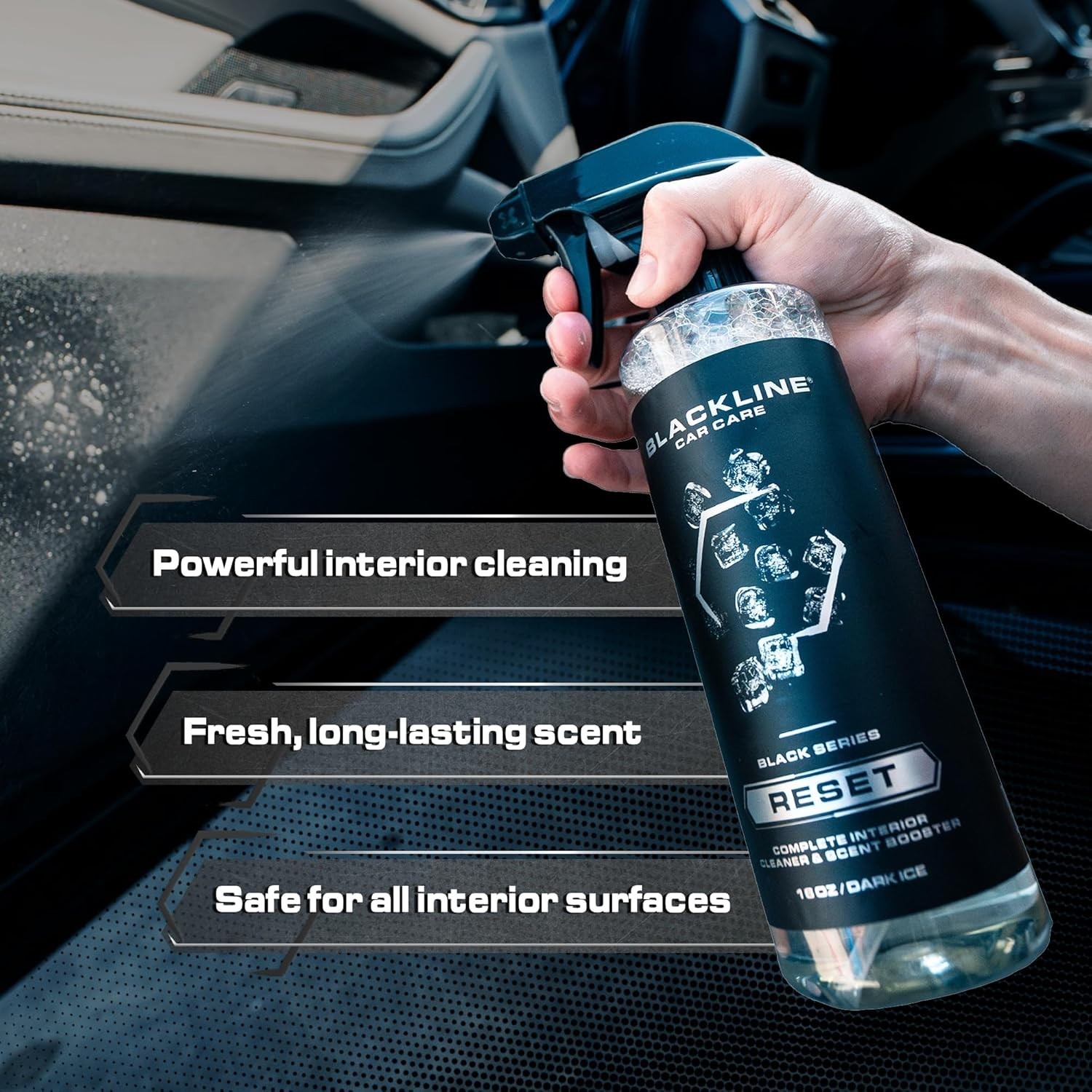 Blackline Luxury Scented Interior Cleaner Reset Deep Cleans & Deodorizes All Sur