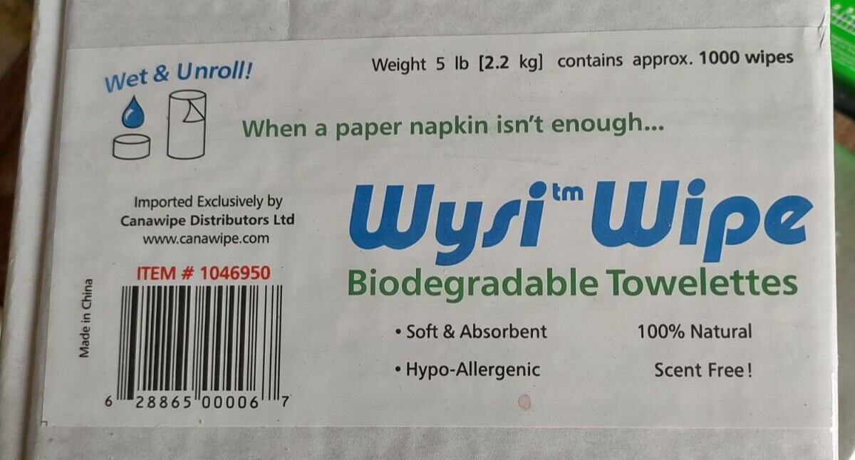 WYSI Multi-Purpose Expandable Wipes Add Water Box of 1000 Compressed Tablets NEW