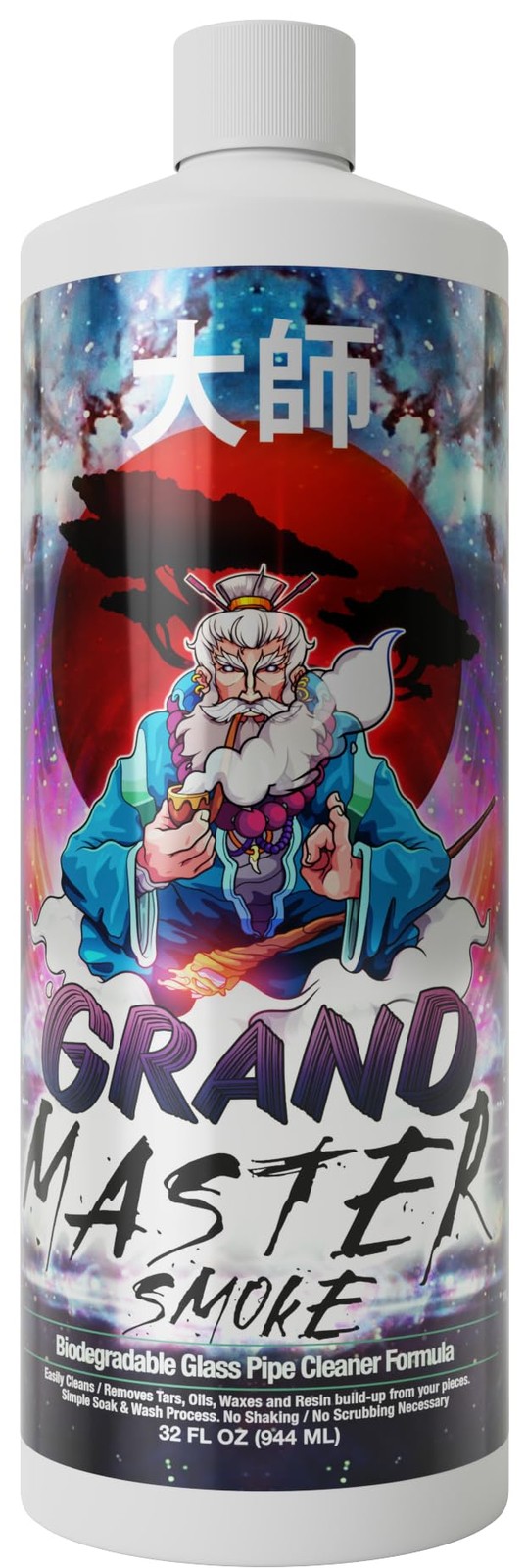 GRAND MASTER SMOKE 32oz Soak & Wash Glass 32 Fl Oz (Pack of 1), Neon Pink