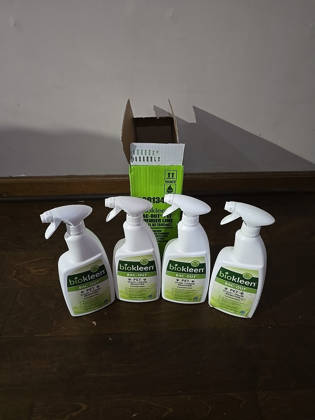 4 x Biokleen Stain + Odor Remover – Lavender Lime 32 fl oz Liquid Lot