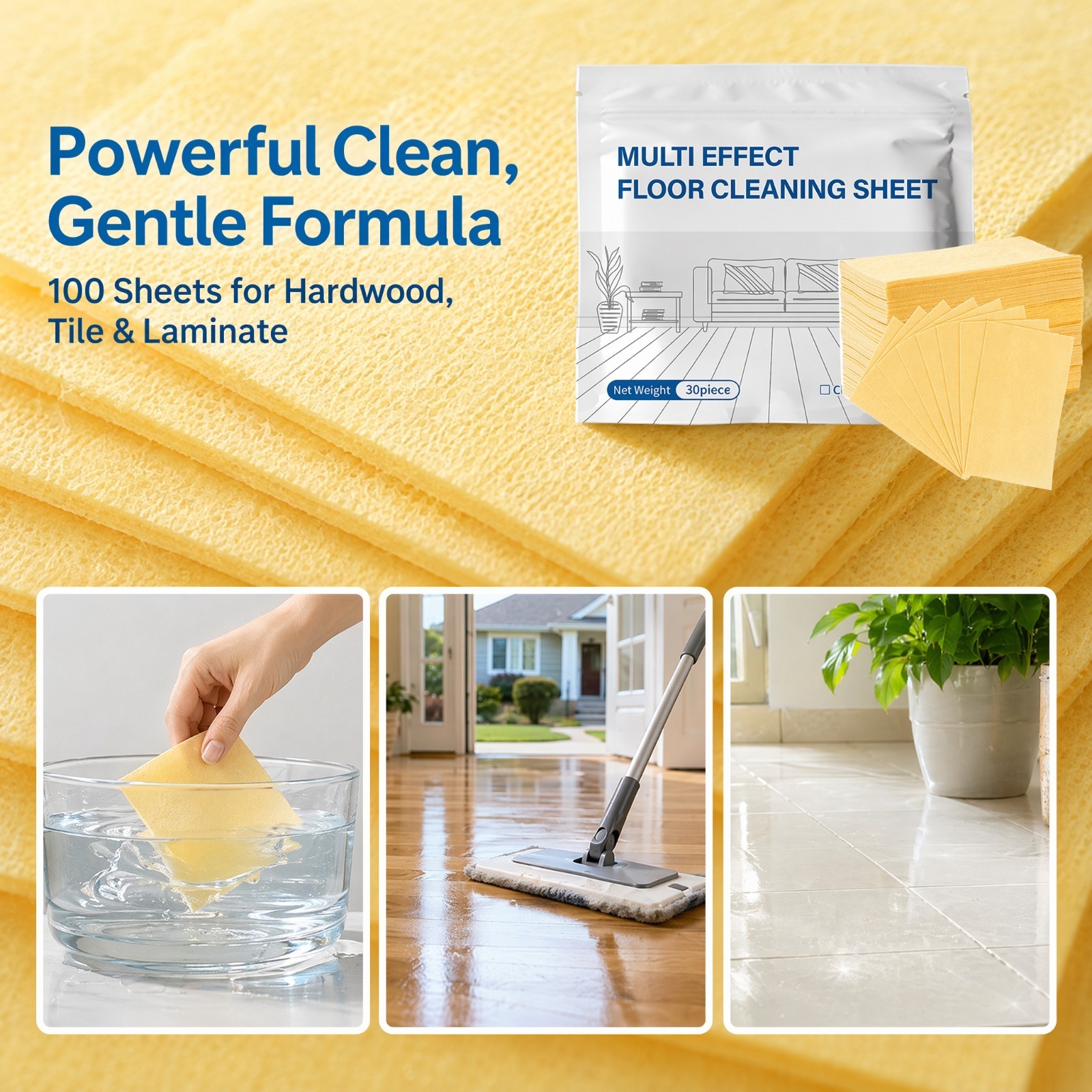 100Pcs Multi-Effect Floor Clean Floor Cleaning Tablets For Home Kitchen