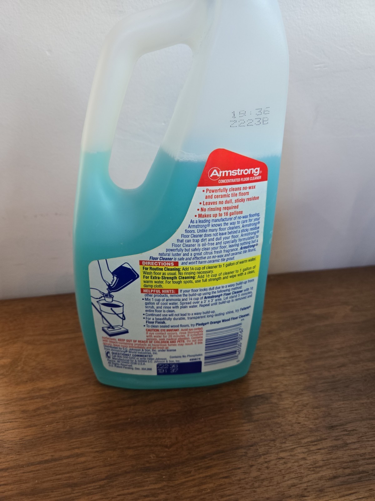 RARE Vtg ARMSTRONG Concentrated Floor Cleaner No Sticky Residue SC Johnson 32 Oz