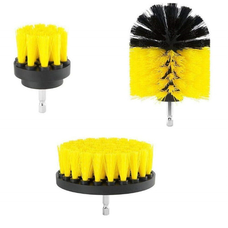 3 PCS Drill Brushes Set Tile Grout Power Scrubber Cleaner Spin Tub Shower Wall