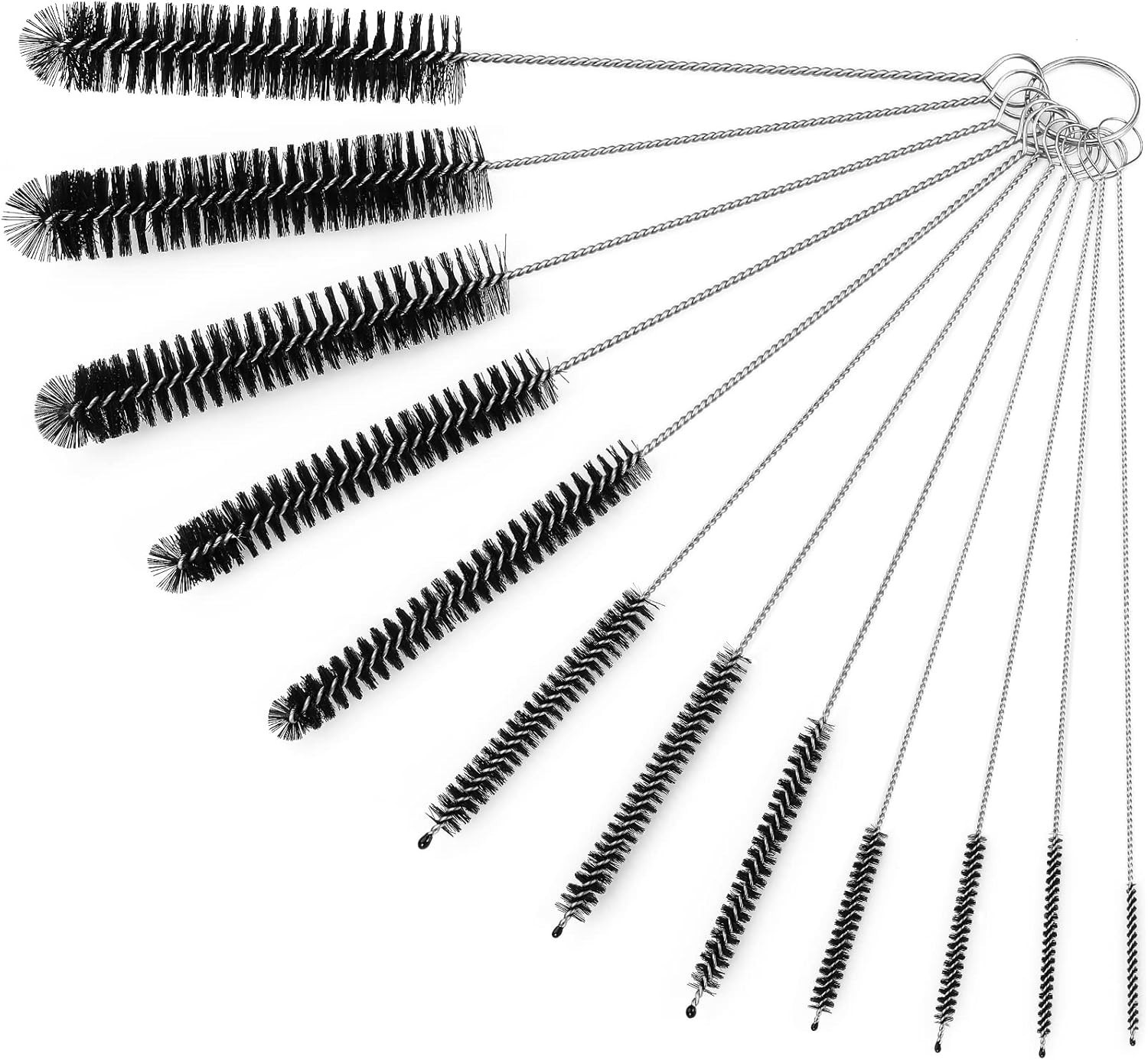 Straw Cleaner Brushes Sets, 12 Pieces 8.2 Inch Botthle Cleaning Brush and Nyl…