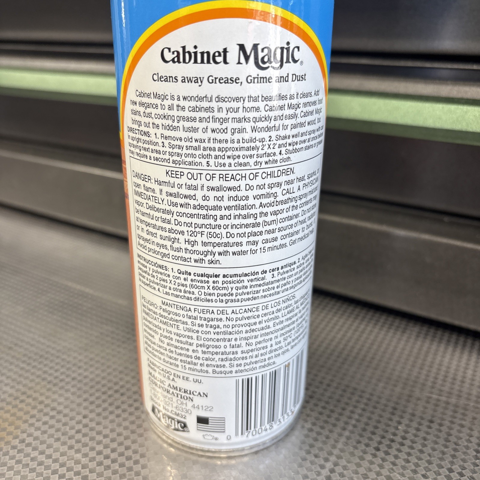 Vtg NEW! Cabinet Magic Wood Cleaner 13oz Aerosol. Made In USA.