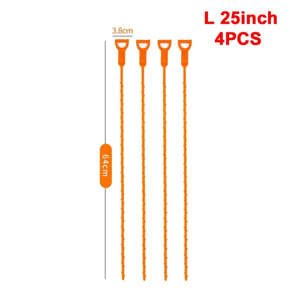 4pc Hair Drain Clog Remover Sink Shower Tub Snake Cleaner Tool 20″ 25″ Unclogger