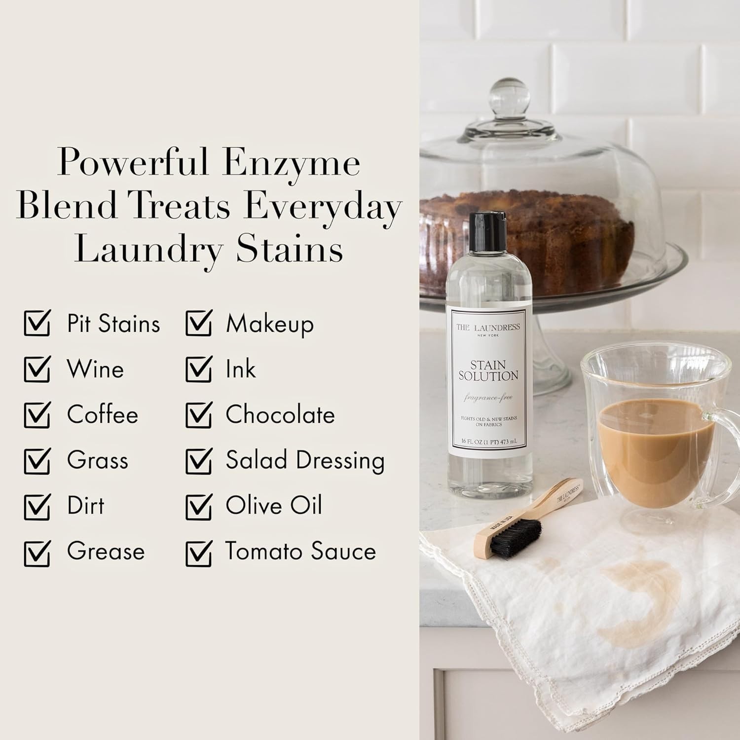Powerful 16 Fl Oz Stain Solution – Targets Makeup, Coffee, Red Wine, & More