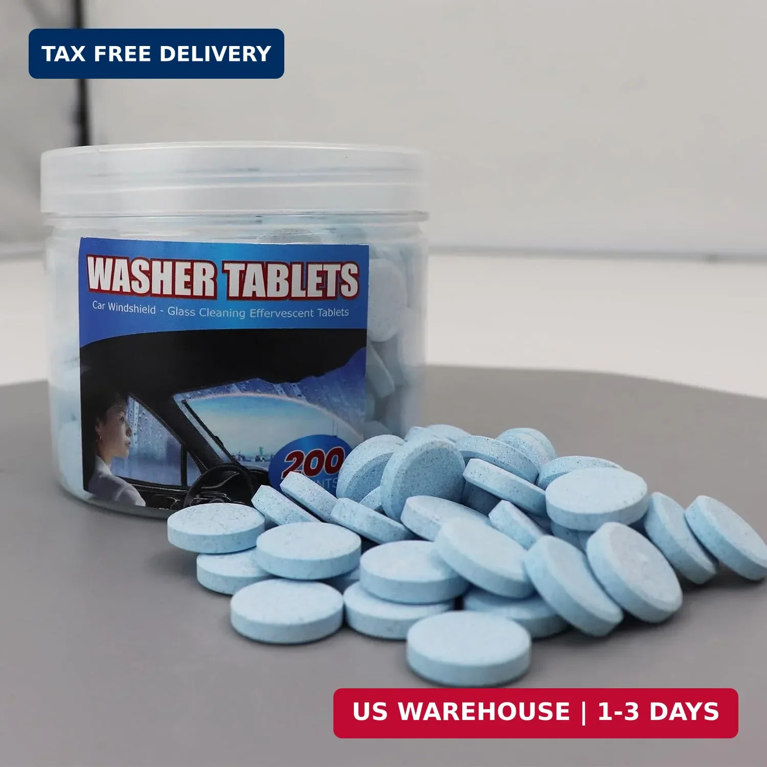 200 PCS-Car Windshield Washer Tablets, Glass Cleaner, Concentrated Effervescent
