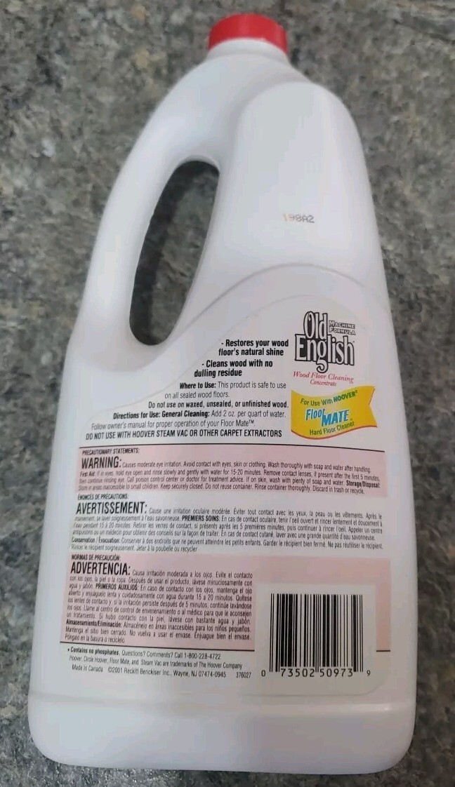 Hoover Old English Floormate Machine Formula Wood Floor Cleaner 32oz Discontinue