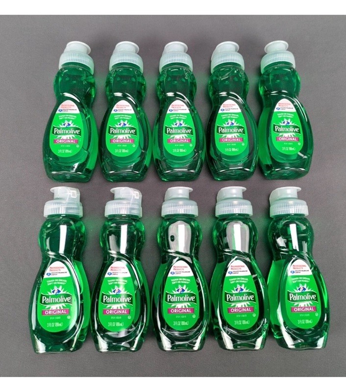 Lot of 10 Palmolive Original Travel Size Liquid Dish Soap 3 Fl Oz Bottles