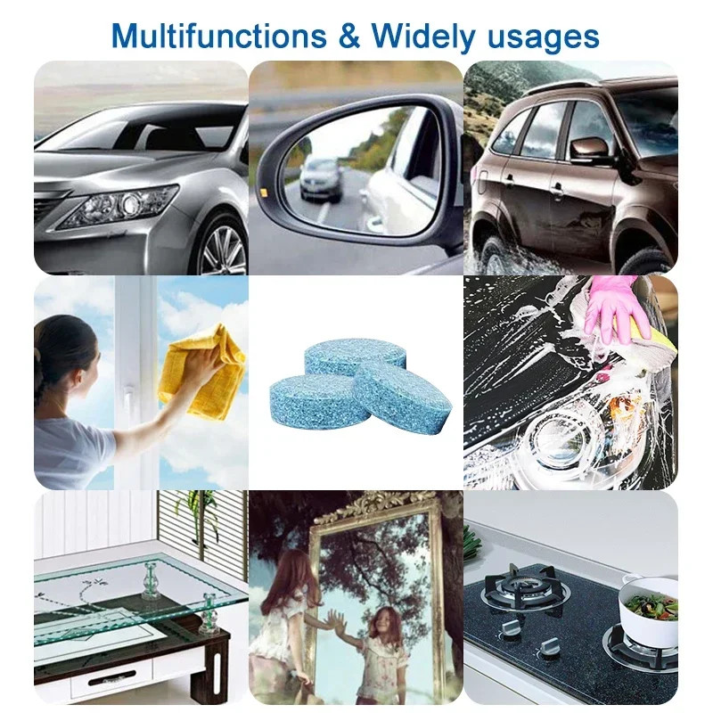 100 Car Winter Windshield Washer Wiper Fluid Concentrated Tablets Glass Cleaner*